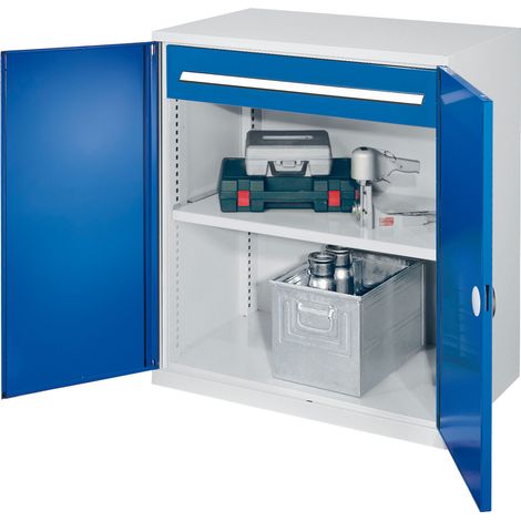 Kappes Schwerlast-Beistellschränke ohne Mitteltrennwand 1110x1000x600mm Modell 66 Doppelwandtüren enzianblau