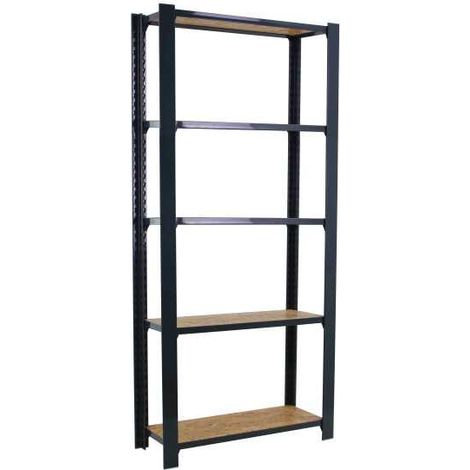 Estanteria 2100x900x300 OFFICLICK 5/300 WOOD I.M. ANTRACITA/OSB marca SIMONRACK