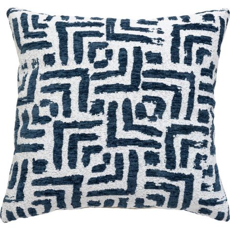 Housse de Coussin Chenille "Jeni" 40x40cm Bleu Égéen (1/5)