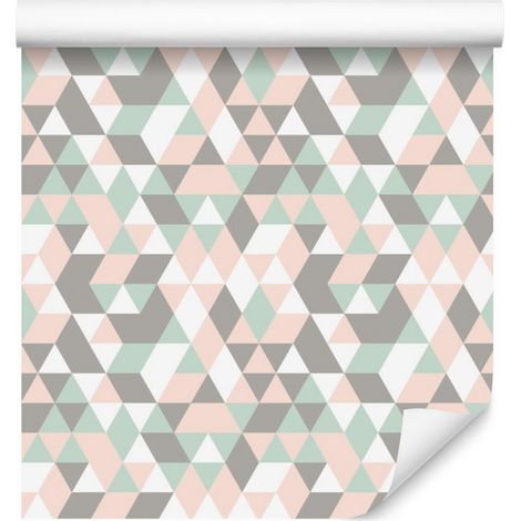Carta da parati con motivo geometrico colorato per soggiorno e camera da letto, 50x1000 cm. (1/5)