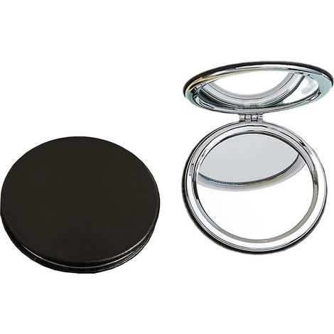 Miroir de maquillage rond pliable double face professionnel noir de 7,7 cm de diamètre (1/5)
