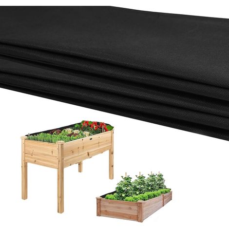 Revetement Jardiniere, 1,6 x 2,9 m Grande Doublure de Jardinière en Tissu Tissu Non Tissé Respirant et Imperméable, Toile pour Fond de Jardinière pour Bacs à Légumes, Pots de Fleurs et Herbes, Noir (1/5)