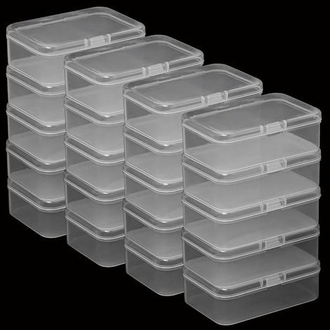 Boite Rangement Transparente avec Couvercle Rabattable 10,5x7,5x3,5cm (1/2)