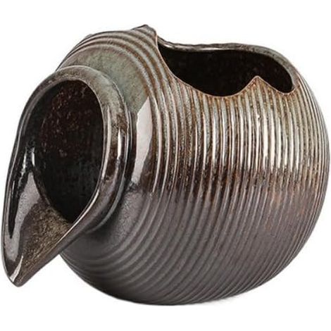 Vase d'extérieur en céramique pour plantes grasses, fontaine en céramique, pot cascade pour décoration de chambre à coucher, marron L (1/5)