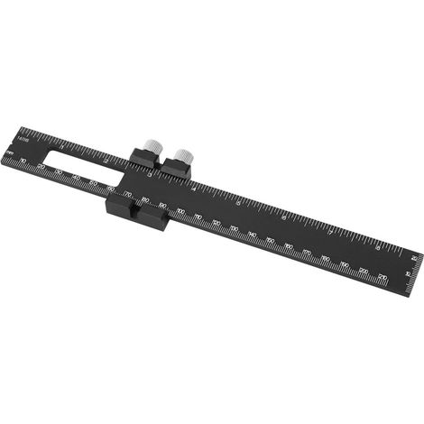 T-Winkel-Holzbearbeitungslineal aus Aluminiumlegierung mit verstellbarem Schiebeanschlag, Anreiß- und Markierungslineal mit metrischer und Zollskala, 8 Zoll (1/5)