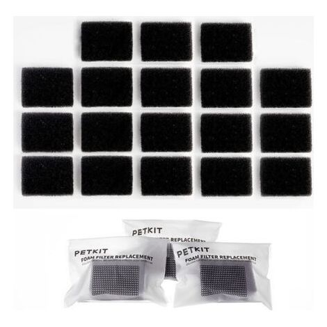Paquet de 18 filtres en mousse de remplacement compatibles PETKITEversweet 3 Pro/Solo 2/Solo SE pour pompes sans fil, fontaines d'eau pour animaux de compagnie