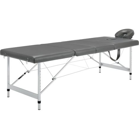 Table de massage,Lit de Massage, Lit Cosmétique Pliante 4 zones Cadre en aluminium Anthracite 186x68cm CNEI948626 (1/5)