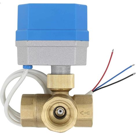 T type - vanne 3 voies motorisée electrovanne 12v 3 voies 1/2 3/4 1 1-1/4 1-1/2 pouce (3/4 pouce - DN20) (1/4)