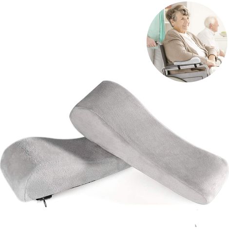 Coussin Accoudoir Chaise Bureau - Mousse Memoire Forme 25 x 7 5 x 3 cm - Universel Pour Accoudoirs Inclines Ou Surélevés - 1 Paire (1/5)