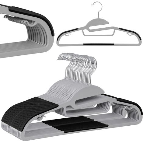 Flexible Kleiderbügel, 20er-Set, grau-schwarz (1/5)