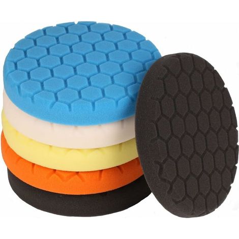 VURAHOME - 5X Auto éponges de polissage de voiture outils de polissage tampons d'éponge de polissage ensembles d'éponges de cire pour Machine de polissage 180 MM (1/5)
