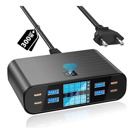 Chargeur USB C Multiple 8 Ports avec Écran LED Station Charge (1/5)