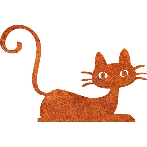 Déco jardin : Chat Félix Métal - Acier brut poli 41 cm