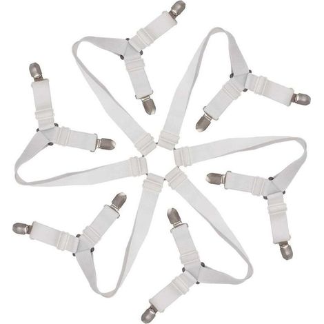 Tendeur Drap Housse Élastique,Réglable 6-Voies Attache Draps Housses,Drap de Lit Attaches,Sangle de Maintien Ajustable pour Tous Les Matelas