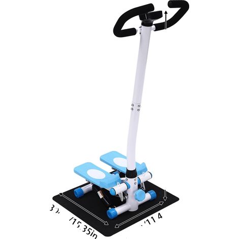 Máquina de step, sistema hidráulico, bandas de resistencia ajustables, azul (1/2)