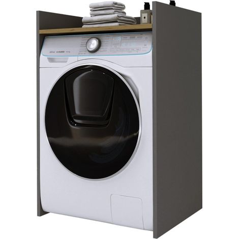 Mobile per lavatrice, Antracite / Rovere Artigianale, 64 x 97,5 x 50 cm (1/5)