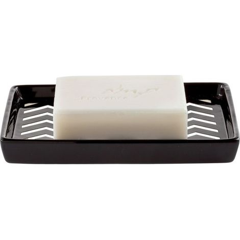Porte savon Céramique WAVE Noir & Blanc Spirella