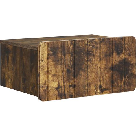 Wall-Mounted Bedside Cabinet Smoked Oak 49 x 34.5 x 24 cm vidaXL