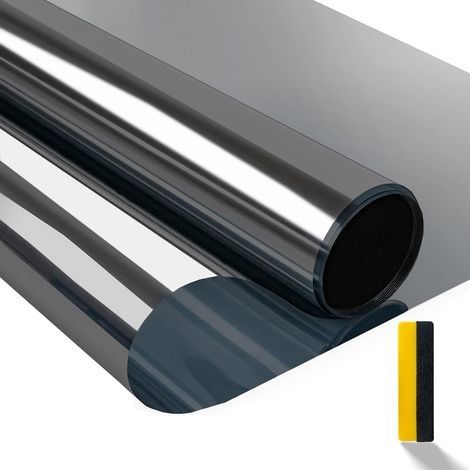 Film de confidentialité pour fenêtre, miroir sans tain, protection contre la chaleur et les UV, protection de la vie privée, pour bureau, maison, magasin, 40 x 100 cm, noir profond (1/5)