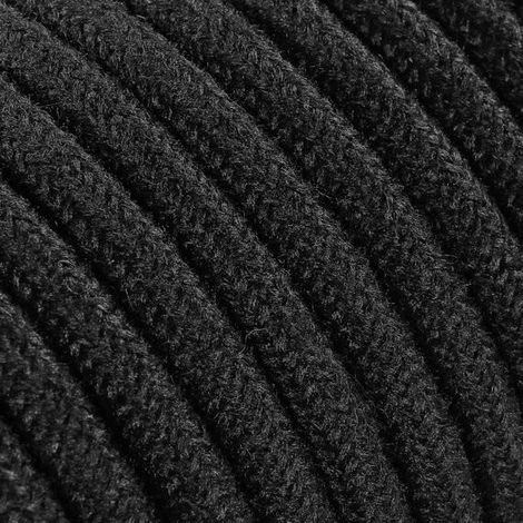 Fil Électrique Lin Noir 2x0,75mm² - Câble Électrique Textile de Qualité