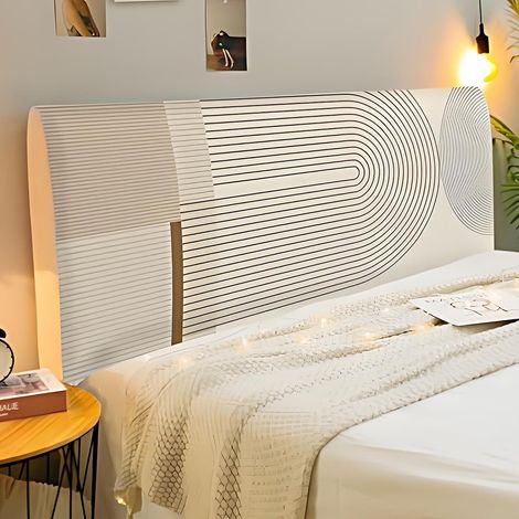 Housse de Tete de Lit 160 cm, Housse Tete de Lit Extensible, Marron Housse de Protection Tête de Lit Déhoussable et Lavable, Anti-poussière 150-170 cm (1/5)