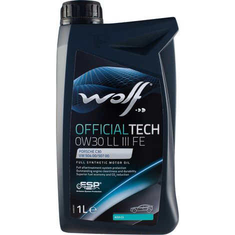 WOLF - Huile moteur OFFICIALTECH 0W30 LL III FE - Bidon de 1 litre - 1044342 - Ce produit de marque WOLF est neuf.