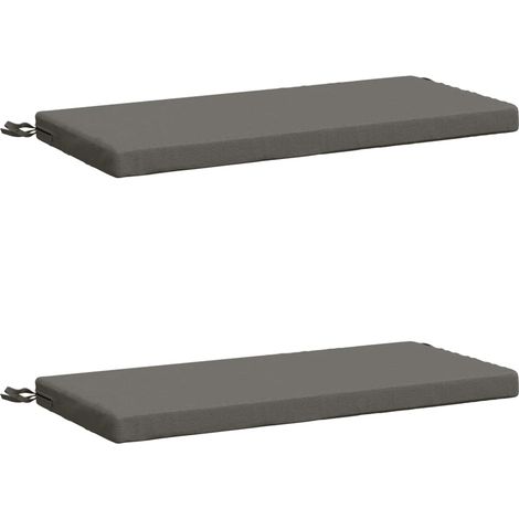 Cojines para bancos SOEST 2 uds. 100% Poliéster Gris vidaXL (1/5)