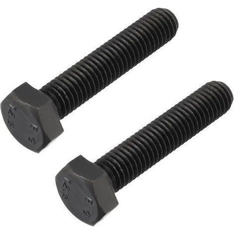 M8 x 40 mm Linksgewinde-Sechskantschrauben, Befestigungsbolzen, Kohlenstoffstahl, schwarz, 2 Stück (1/5)