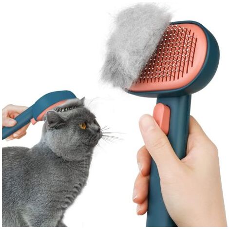 Pair - Brosse Chats Chiens,Brosse pour Chat Autonettoyante pour Chat Chien Poil Long Court en Conception à une Touche, pour Eliminer Efficacement jusqu'à 95% des Poils Morts et Poils Tomentose(VERT) (1/5)