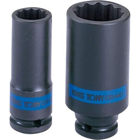 King Tony 443014M - 12 Punkte im Auto de tiefe Rohreinschläge de 14 mm de 1/2 Zoll schwarz