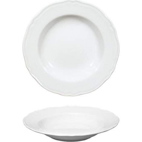Saturnia Piatto Piano D 23 Cm H 3,9 Cm Porcellana Praga Bianco