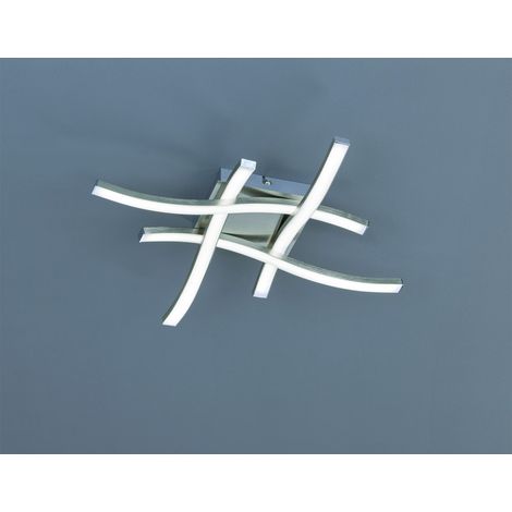Moderne Deckenleuchte 4 LED-Stäbe 3000k Route Nickel Trio Lighting