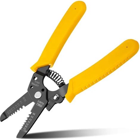 Pince à dénuder et à couper les fils de précision avec verrouillage de sécurité, outil de dénudage pour fils rigides et souples de calibre 10 à 22 AWG (1/5)