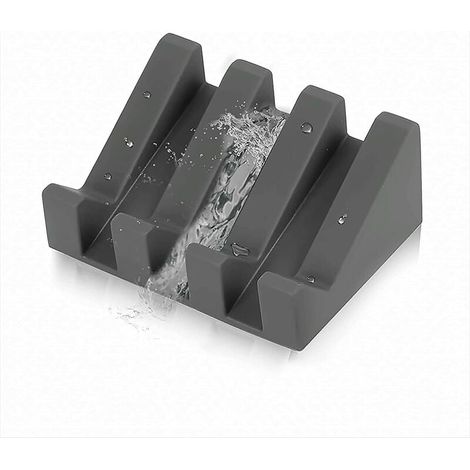 Porte Savon Silicone Moderne - Anti-dérapant - Support à Savon Design Élégant pour Salle de Bain ou Cuisine - Surface Inclinée avec Évacuation d'eau pour Mieux Conserver Le Savon (1/5)