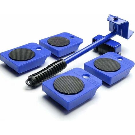 5 in 1 Mobile Heavy Furniture Transport Tool, for Lifting and Moving Furniture Lifter, for Heavy Cabinets/Refrigerators/Pianos etc. Maximum Load 150kg.(Blue)