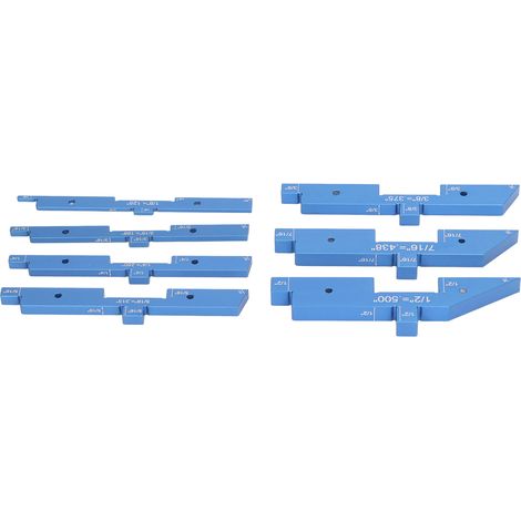Lot de 7 barres de réglage pour table de défonceuse, 1/8 à 1/2 pouce, alliage d'aluminium précis, bloc de hauteur pour menuiserie. (1/5)