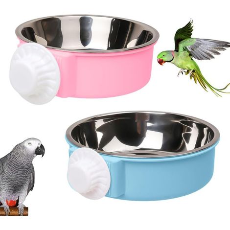 Mangiatoie per Uccelli in Acciaio Inossidabile, Cestino Appeso Gabbia per Uccelli Rimovibile, Mangiatoia per Piccoli Animali, Gatti, Cuccioli, Furetti, Ratti e Criceti, Ciotola per Acqua Universale pe (1/4)