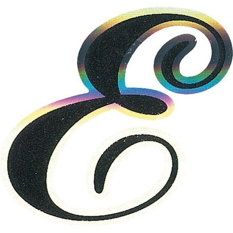 Adesivo Monogramma Lettera E, Nero Metallescente (1/2)