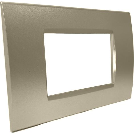 Placchetta per interruttore a 3 posti oro satinato cassetta 503 compatibile con bticino living light supporto cover (1/2)
