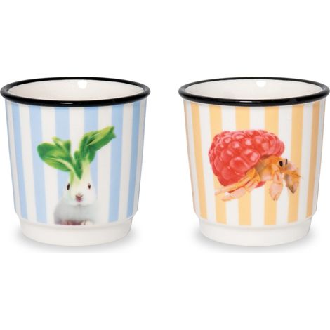 WD LifeStyle Set 2 Bicchierini Caffé Decoro Paguro e Coniglio