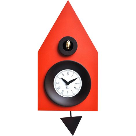 Orologio a Cucù da Parete 20x36x13cm Pirondini Italia Dark Rosso (1/2)