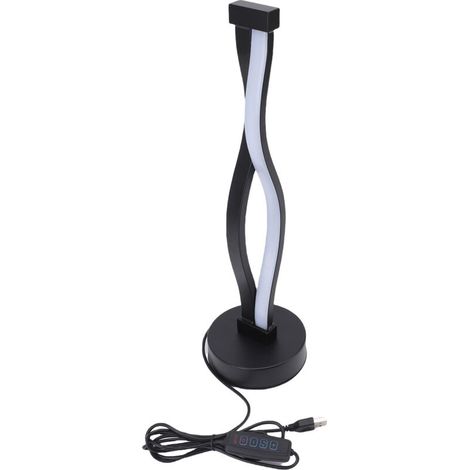 Lampe de bureau spirale LED tactile à intensité variable en forme de 8, 3 températures de couleur, lampe de chevet moderne, lampe de nuit unique pour salon ou chambre, noire