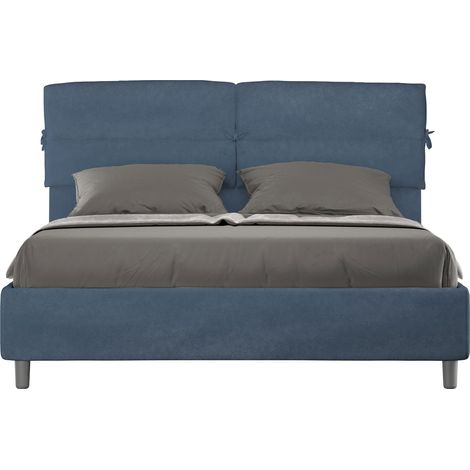 Letto Matrimoniale 160x210 cm Senza Rete Nandy Blu (1/5)
