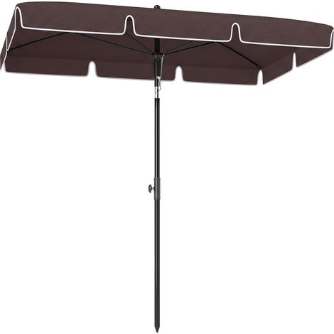 Parasoleil de Jardin Rectangulaire et Réglable avec Poteau en Aluminium, 2x1.3x2.5 m, Marron et Noir (1/5)