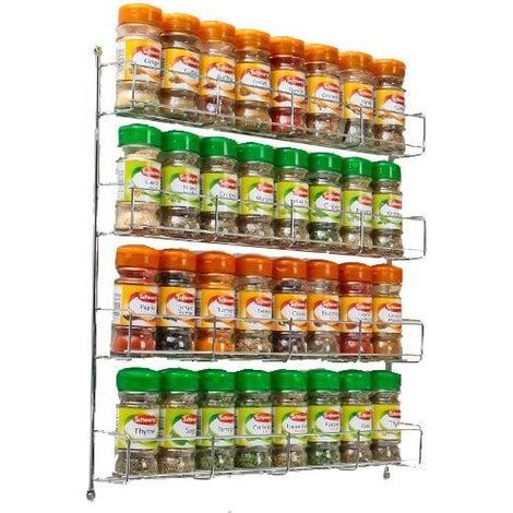 Neo 4 Tier Spice Rack For Kitchen Door Cupboard or Wall