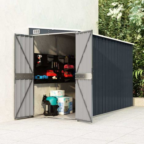 Abri de jardin mural-Remise Cabane pour outils Anthracite 118x288x178 cm Acier (1/5)