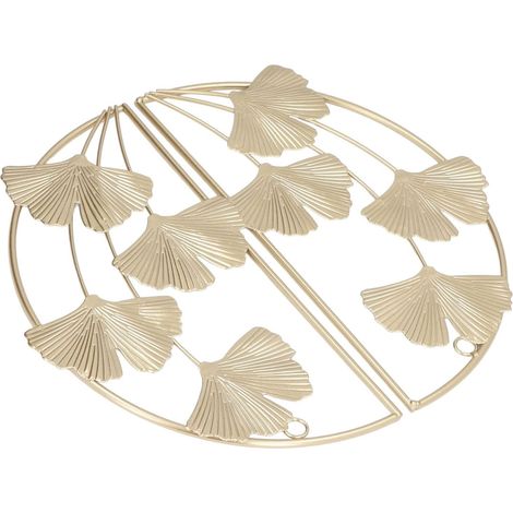 Décoration Murale en Feuille de Ginkgo Dorée, Ornement Suspendu Moderne et Minimaliste en Fer avec Artisanat Métal pour la Maison, Salon, Chambre à Coucher (1/5)