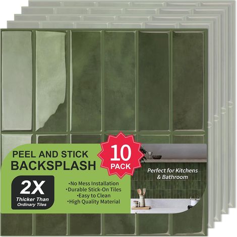 3D Adhesive Pour Cuisine, Extra épais Carrelage Adhesif Mural Cuisine, Vinyle Stickers Salle De Bain, Stickers Carrelage Rectangle Pour Cuisine, Salle De Bain, Buanderie, 30.5x30.5cm (1/5)