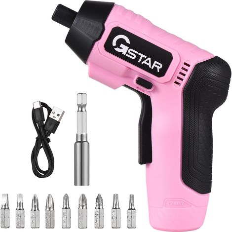 Kit de tournevis sans fil GSTAR avec embouts CRV de 50 mm, lumière LED, blocage de broche, 250 tr/min, batterie 3,7 V, chargement USB, tournevis électrique 3 Nm, outils électriques pour le perçage (1/2)