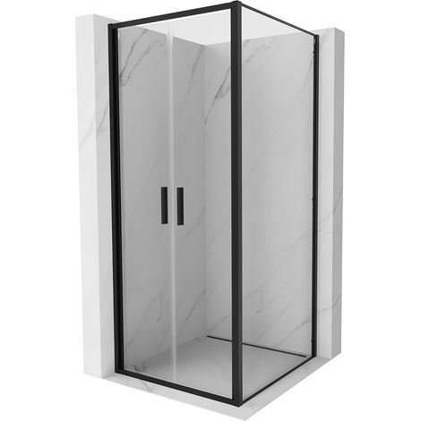 Mexen Exo cabina de ducha abatible 100 x 100 cm, transparente, negra - 814-100-100-70-00 (1/5)